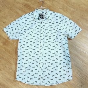 Men's short-sleeve sunglass print shirt